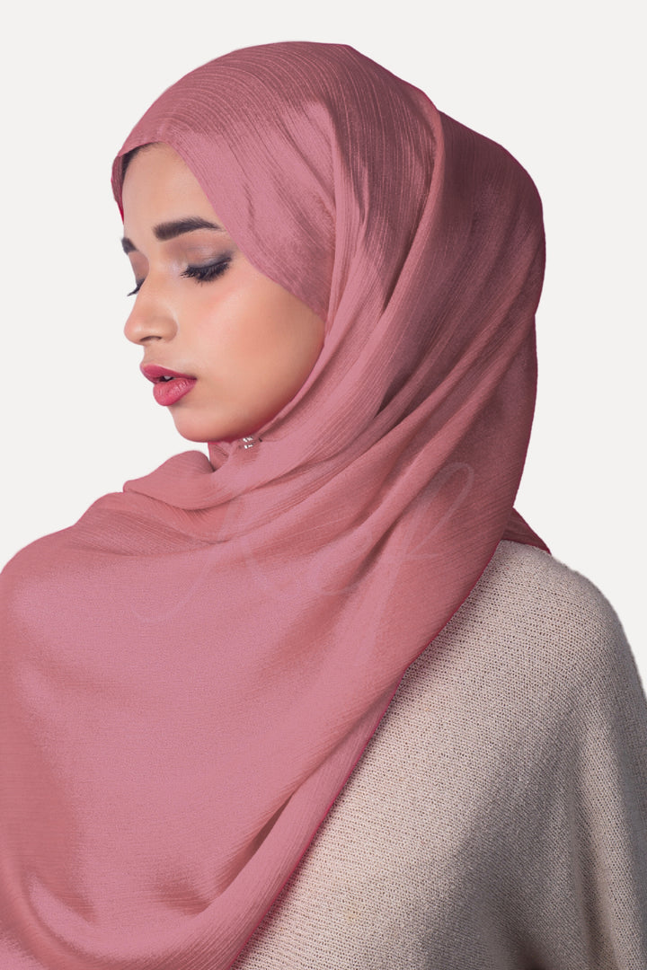 Crinkle Chiffon Hijab - Mauve (Shimmer)