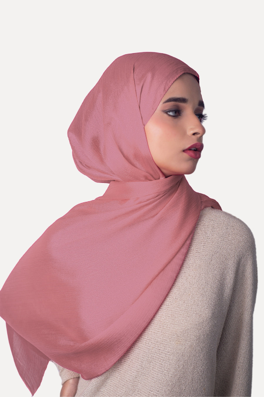 Crinkle Chiffon Hijab - Mauve (Shimmer)