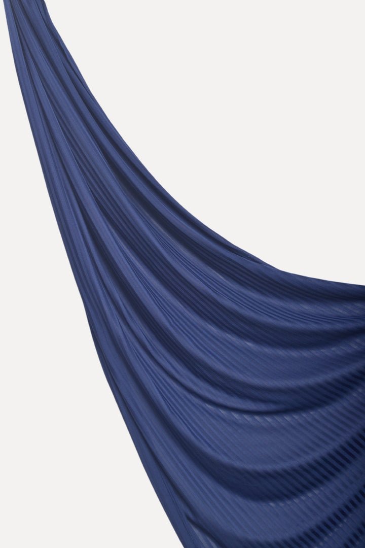 Ribbed Jersey Hijab - Navy Blue