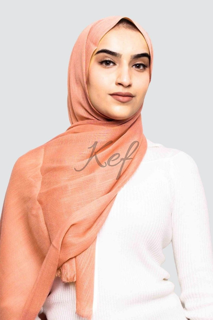 Turkish Lawn Hijab - Peach Pacific