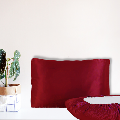 Satin Silk Rosewood Red Pillowcase - Kef