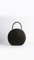 Round Leather Brown Bag - Elva