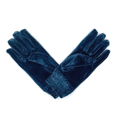 Velvet Prussian Blue Gloves - Elva