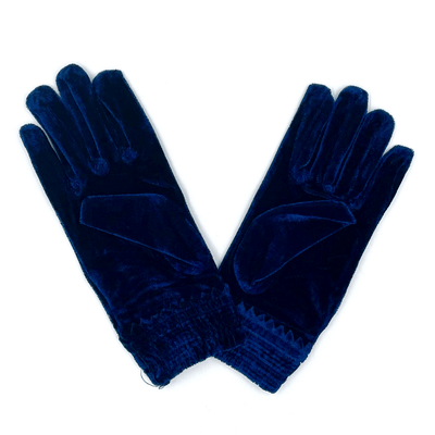 Velvet Royal Blue Gloves - Elva