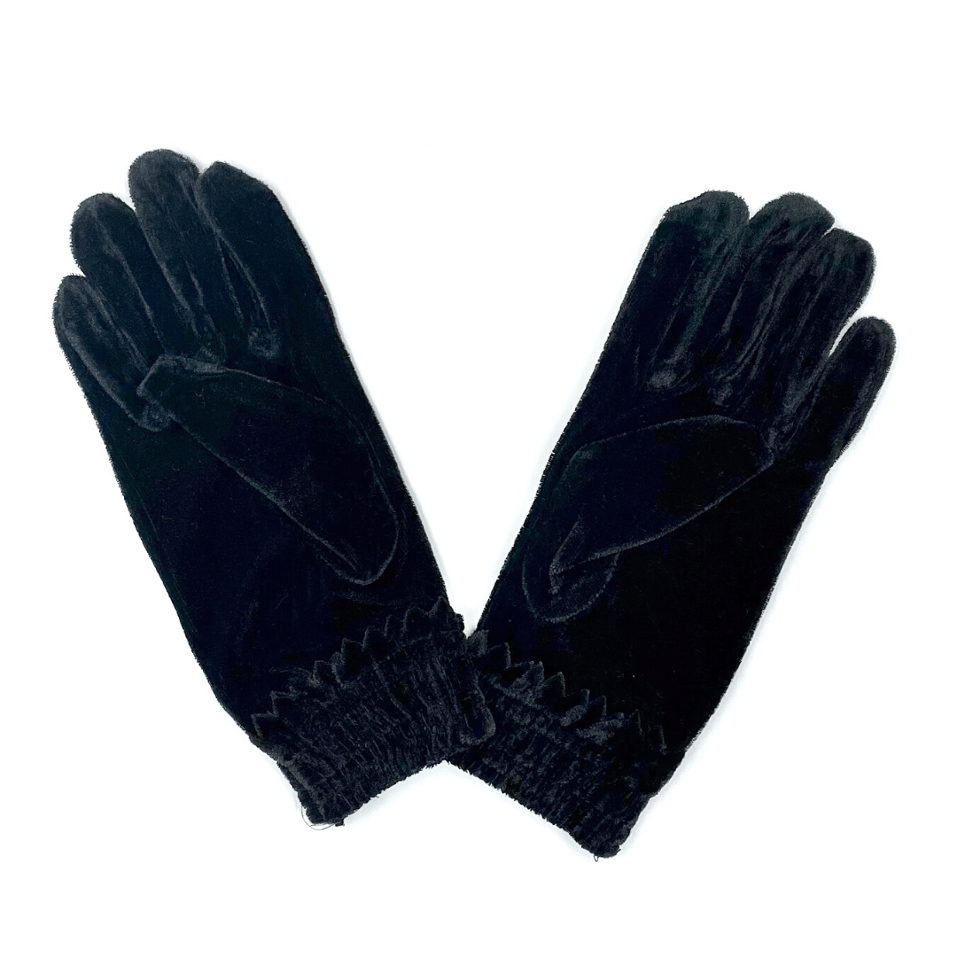 Velvet Black Gloves - Elva