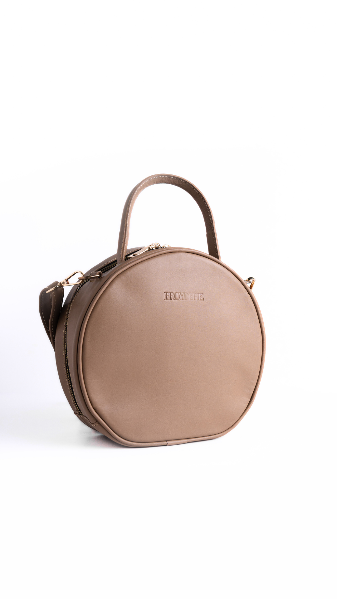 Round Leather Nude Bag