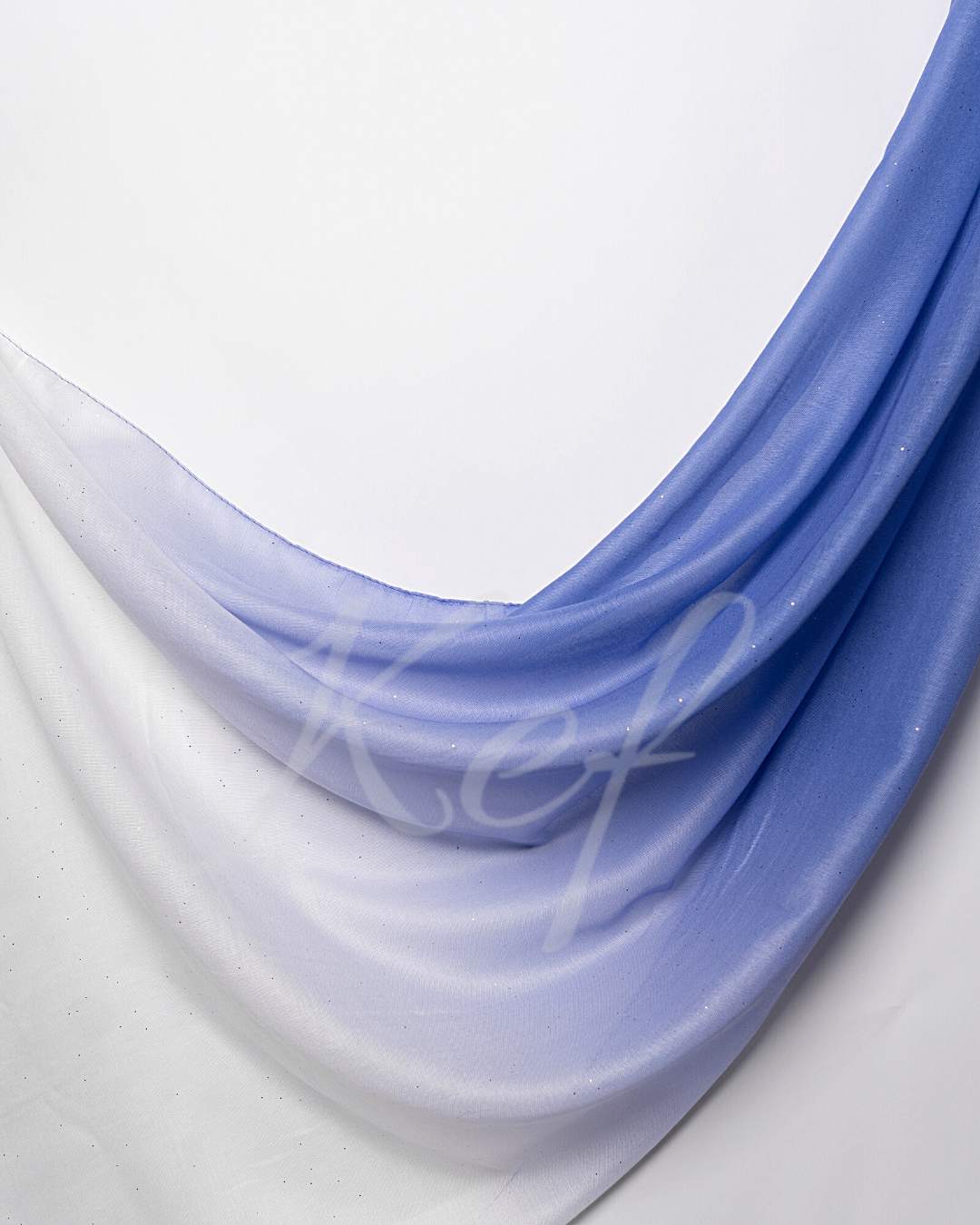 Glitter Ombre Lawn Hijab - Airforce Blue