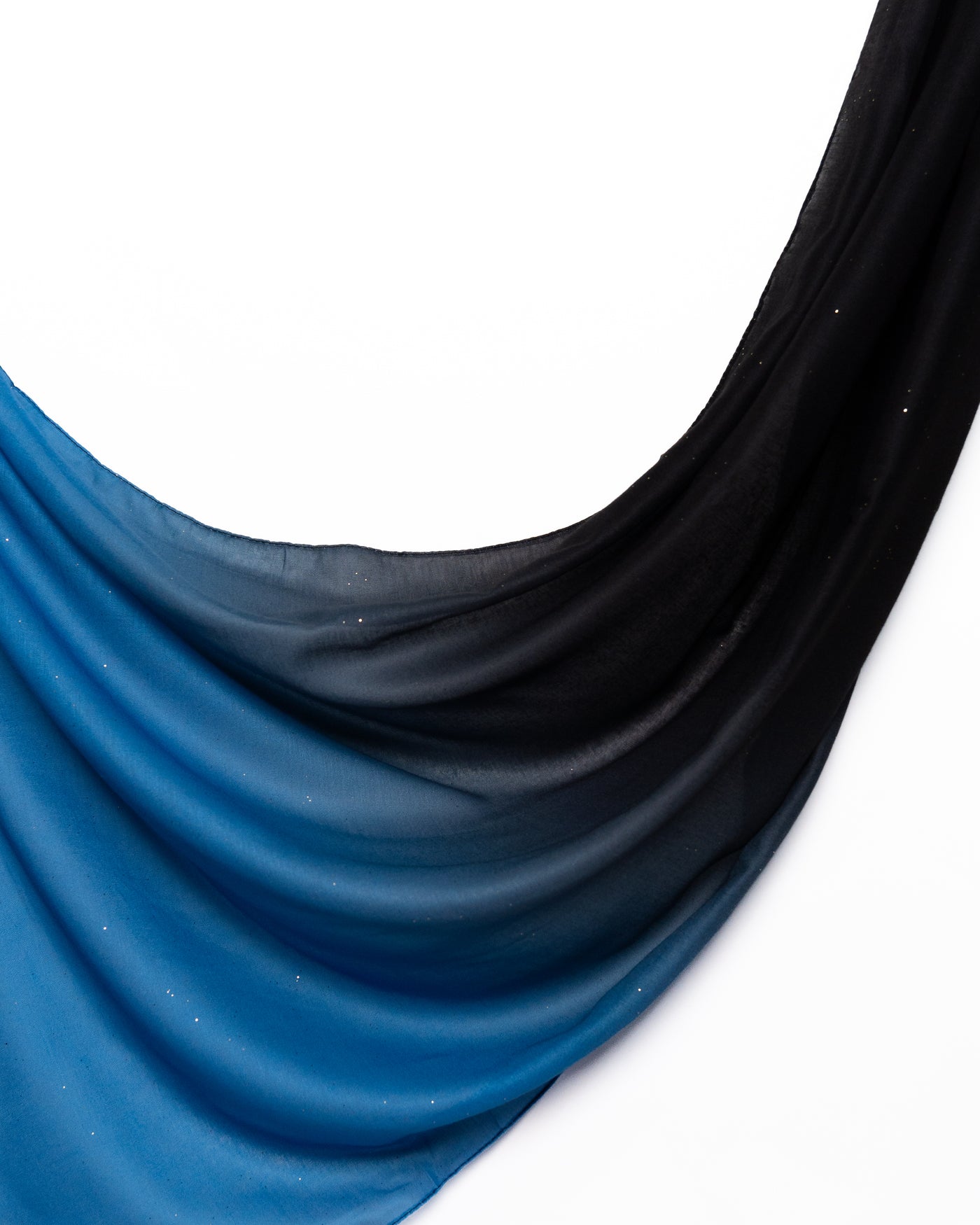 Glitter Ombre Lawn Hijab - Black & Blue