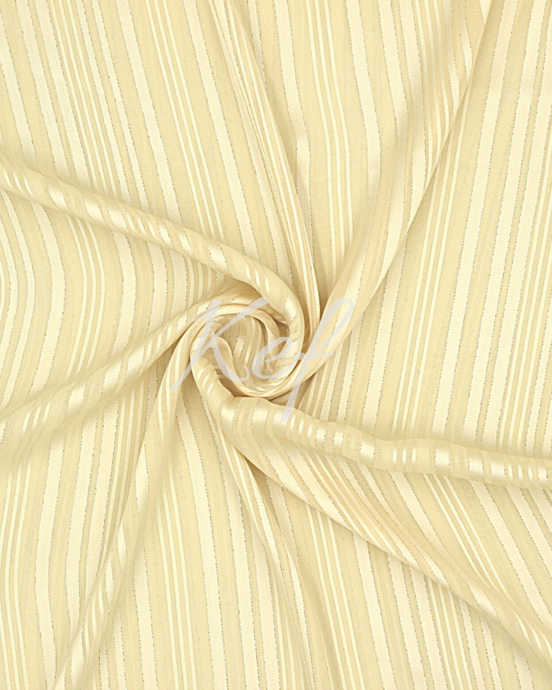 Striped Glitter Chiffon - Cream - Kef