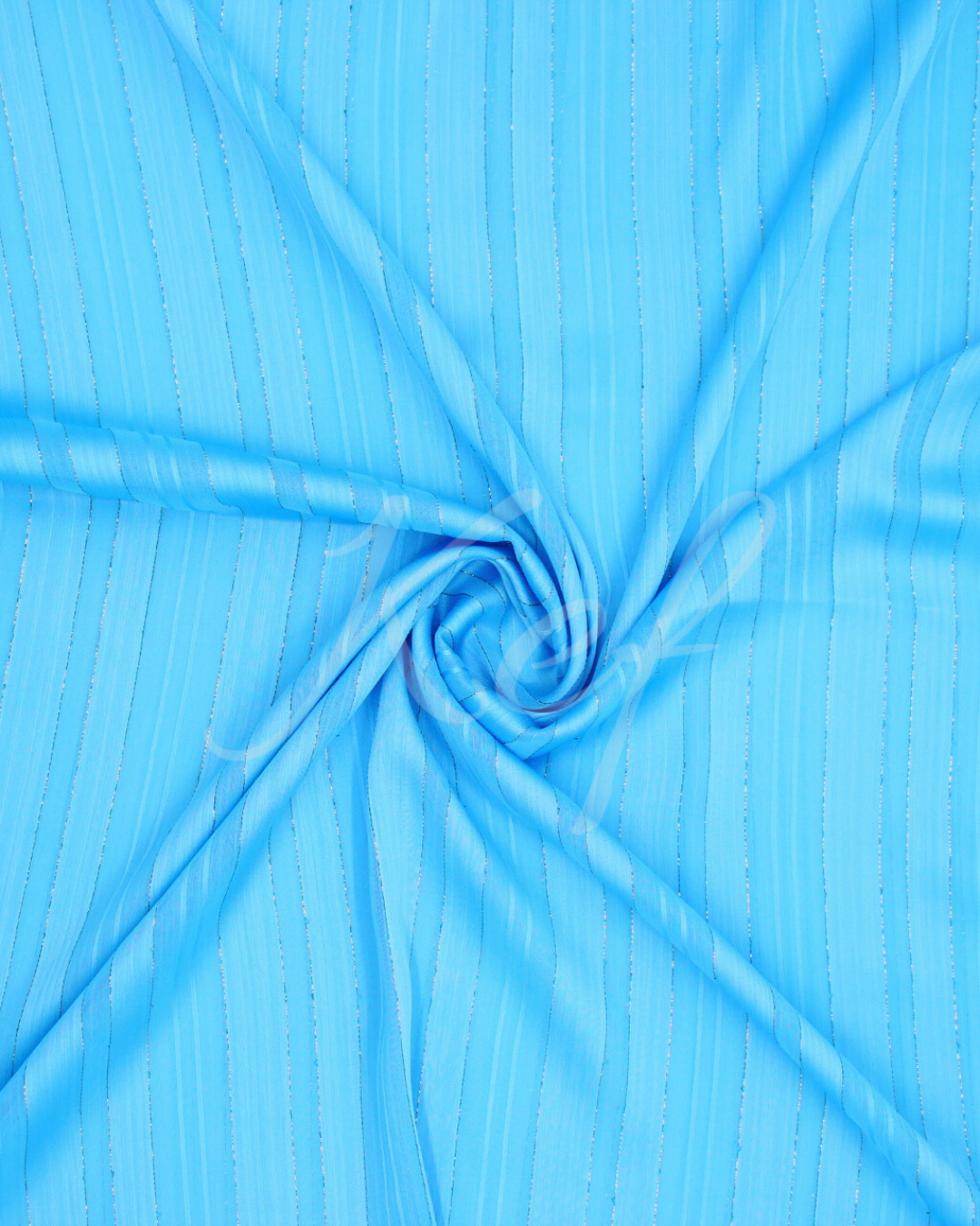 Striped Linear Chiffon Hijab - Neon Blue