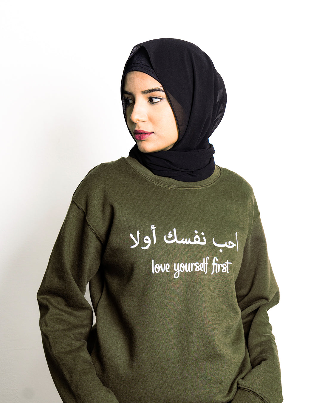 Sweatshirt - Olive ( Love Yourself ) - Kef