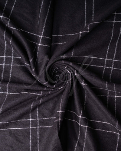 Woolen Stole - Checkered Black - Kef
