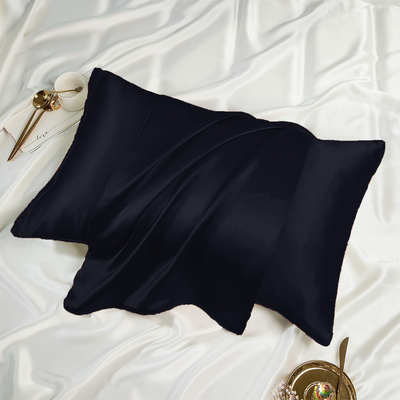 Satin Silk Standard Smoky Black Pillowcase - Kef