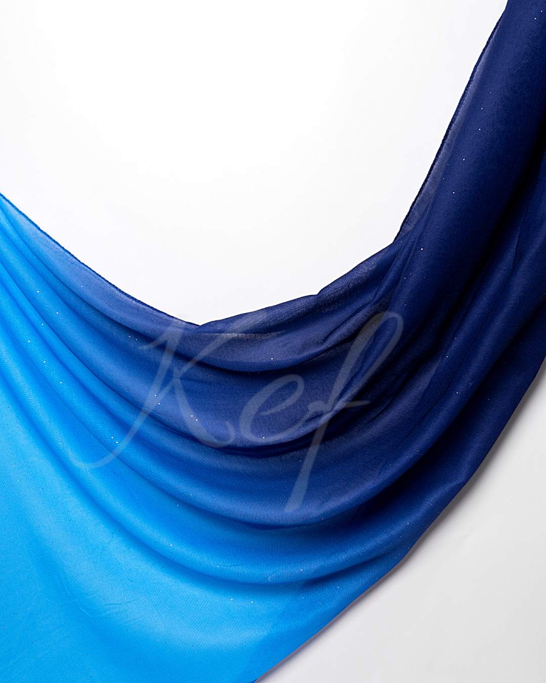 Glitter Ombre Lawn Hijab - Cadet Blue