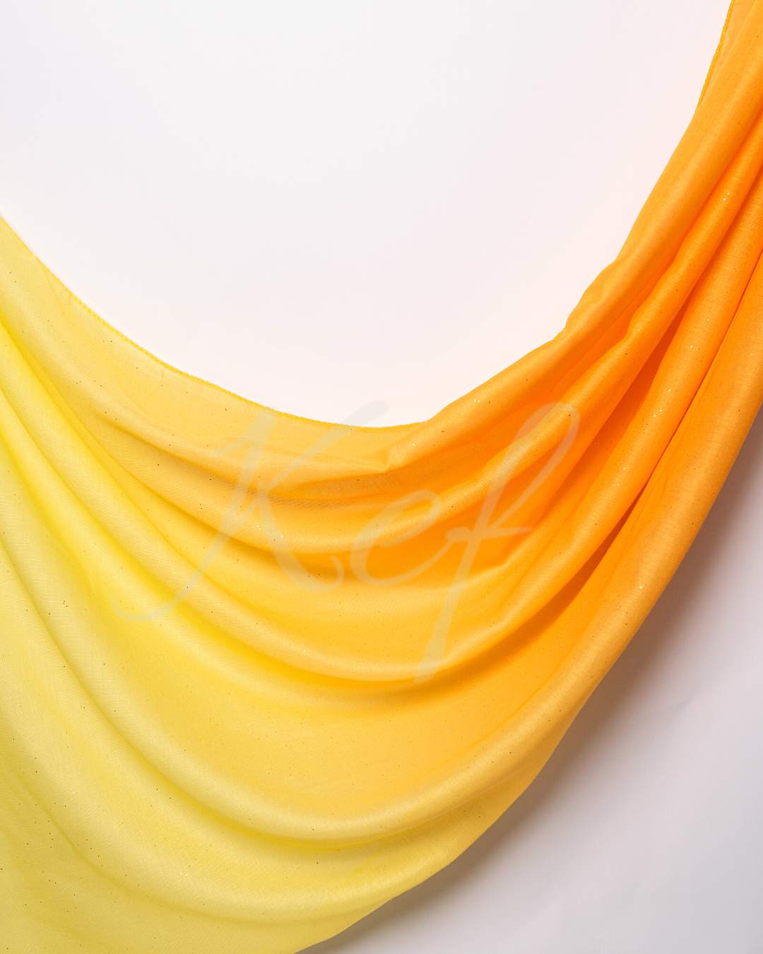 Glitter Ombre Lawn Hijab - Canary
